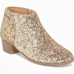 Girls Gold Glitter Boots SZ 4